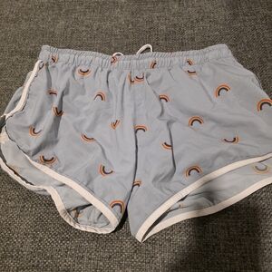 RABBIT BQlue Rainbow Print Women's Shorts